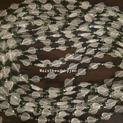 White and green waistbeads